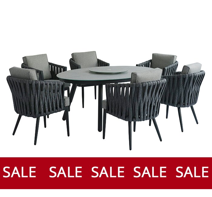 SALE W Garden Living - Seychelles 6 Seat Dining Set